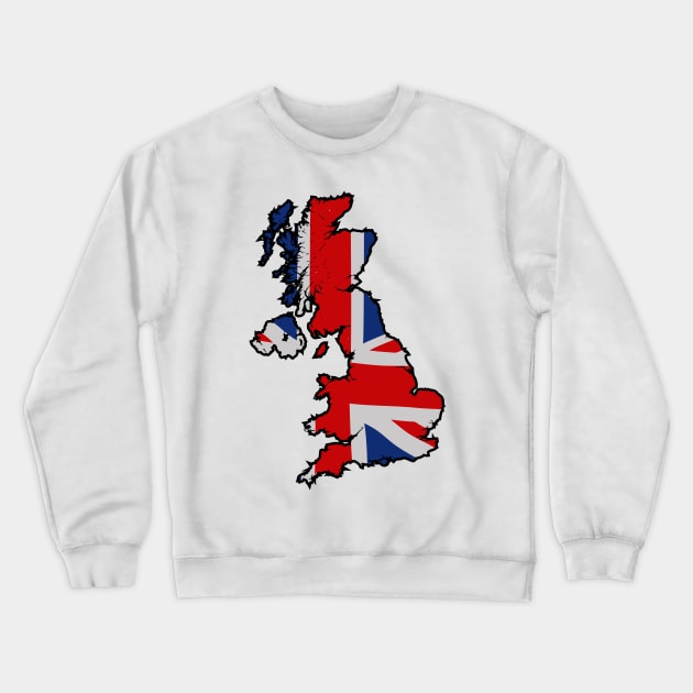 Great Britain (black outline) Crewneck Sweatshirt by Sharkshock